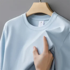 230g Men's Oversized Thick Round Neck T-shirt Summer Short Sleeved T-shirt Pure Cotton Solid Color Top Casual Versatile T-shirt